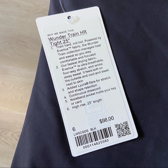 lululemon Wunder Train 25" HR Black NWT - Size 6 - Picture 2 of 7